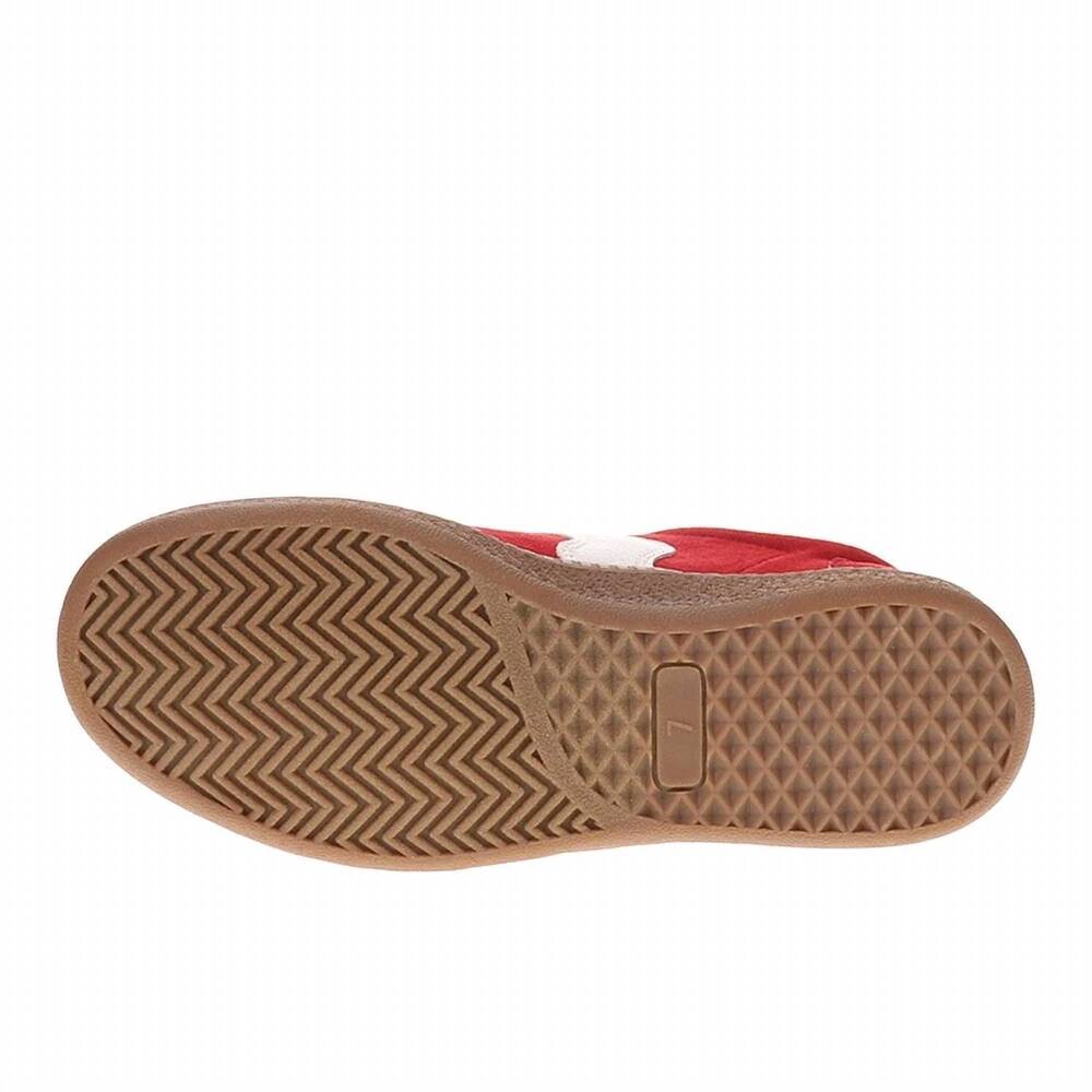NEW CORKYS FOOTWEAR women's spoiler alert lace up sneakers in red faux suede - Picture 6 of 6